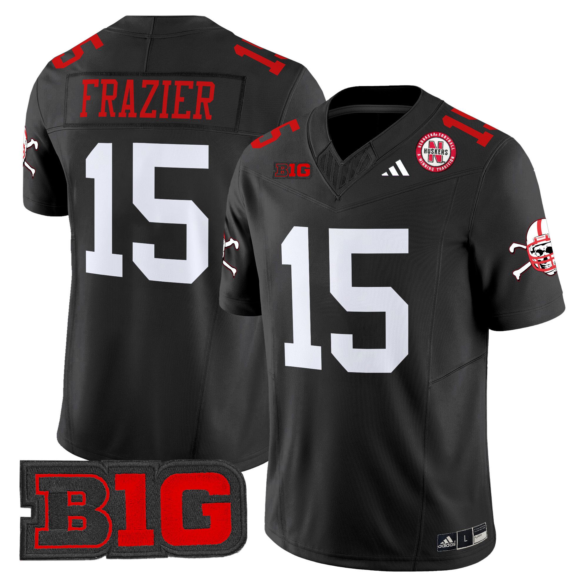 Men Nebraska Cornhuskers #15 Frazier Black 2024 Vapor Limited NCAA Jersey style 1->ncaa teams->NCAA Jersey